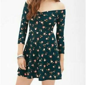 Floral Off Shoulder Skater Dress